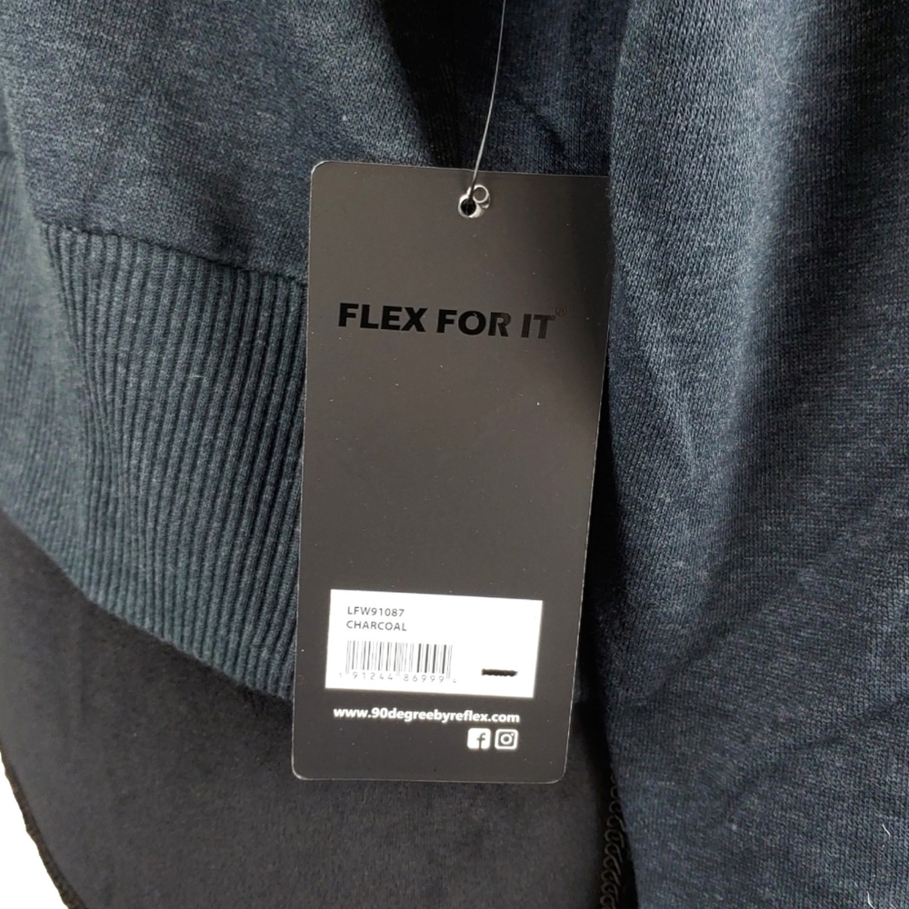 NWT 90 Degree by Reflex Women's Char Crop Hooded Sweatshirt - Picture 8 of 10